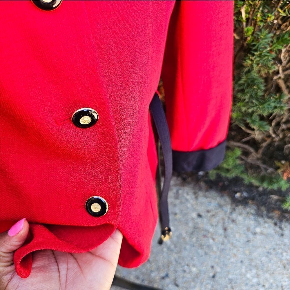 VTG Kasper A.S.L Petite Red & Navy Blue Chic Blazer. - Picture 12 of 15
